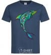 Men's T-Shirt Dolphin illustration navy-blue фото