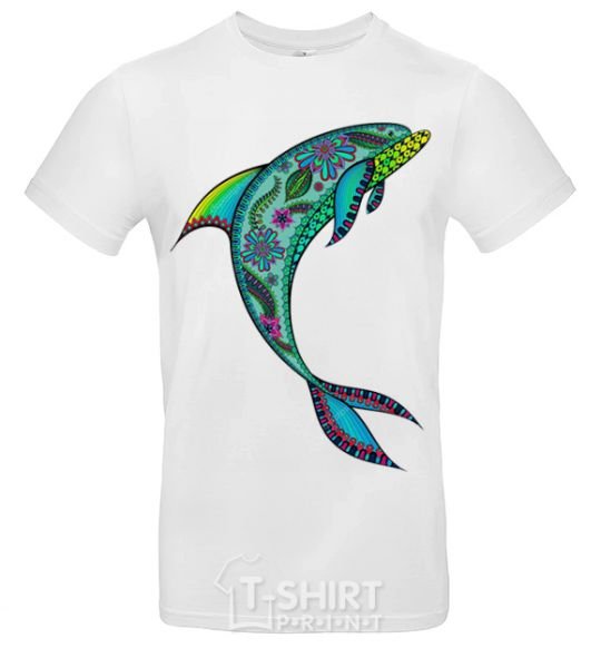 Men's T-Shirt Dolphin illustration White фото