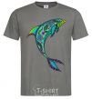Men's T-Shirt Dolphin illustration dark-grey фото