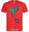 Men's T-Shirt Dolphin illustration red фото