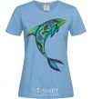 Women's T-shirt Dolphin illustration sky-blue фото