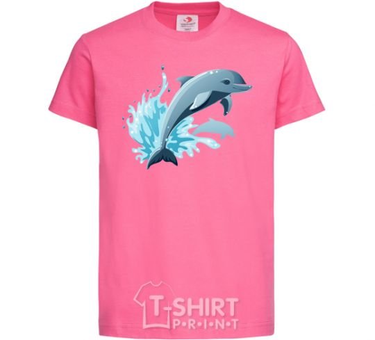 Kids T-shirt Dolphin leap heliconia фото