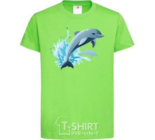 Детская футболка Прыжок дельфина Лаймовый фото