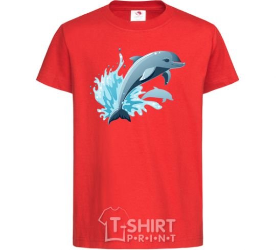 Детская футболка Прыжок дельфина Красный фото