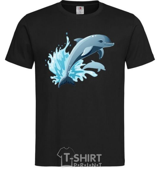 Men's T-Shirt Dolphin leap black фото