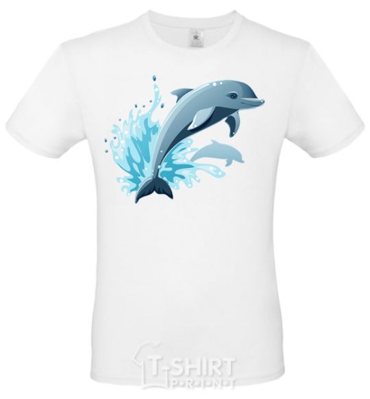 Men's T-Shirt Dolphin leap White фото