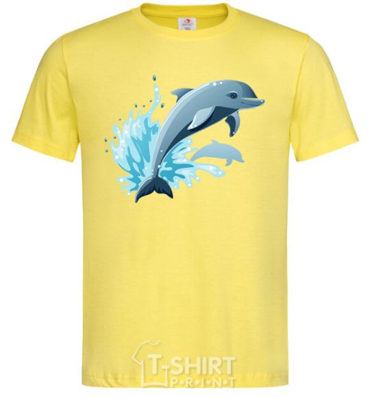 Men's T-Shirt Dolphin leap cornsilk фото