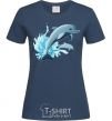 Женская футболка Прыжок дельфина Темно-синий фото