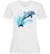Женская футболка Прыжок дельфина Белый фото