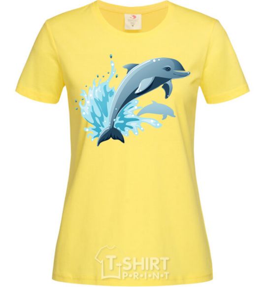 Женская футболка Прыжок дельфина Лимонный фото