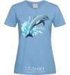 Женская футболка Прыжок дельфина Голубой фото