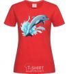 Женская футболка Прыжок дельфина Красный фото