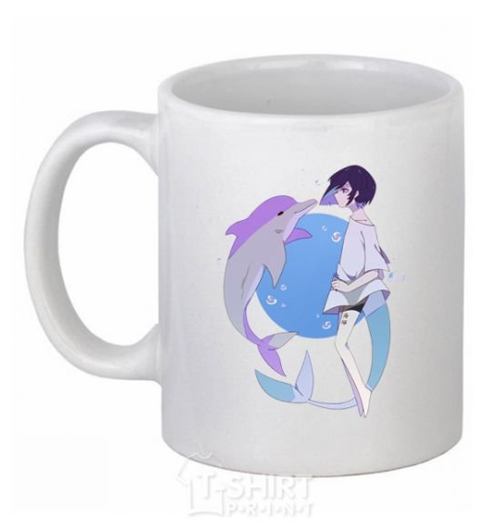 Ceramic mug Anime dolphin White фото