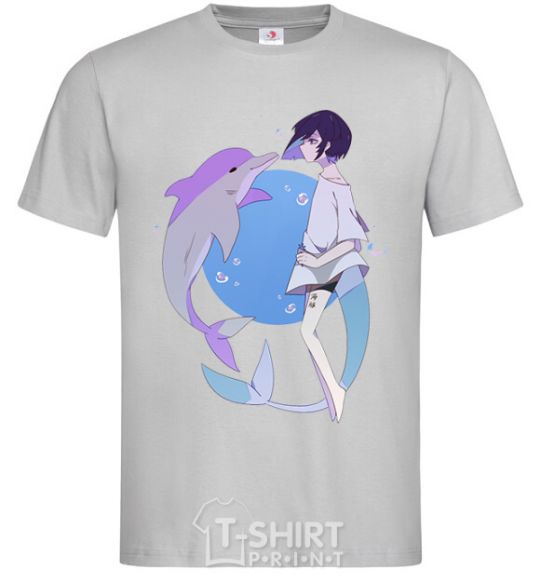 Men's T-Shirt Anime dolphin grey фото