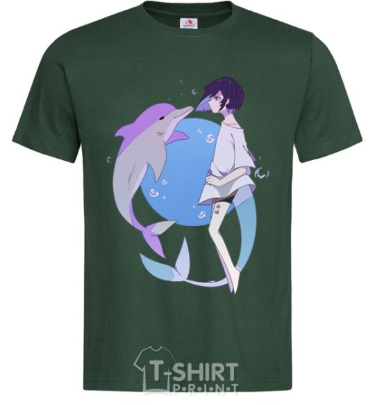 Men's T-Shirt Anime dolphin bottle-green фото