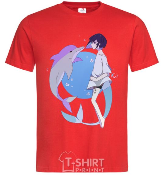 Men's T-Shirt Anime dolphin red фото