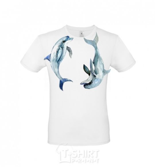 Men's T-Shirt Pastel dolphins White фото