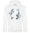 Men`s hoodie Pastel dolphins White фото