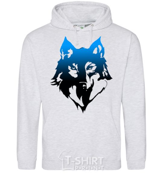 Men`s hoodie Blue wolf sport-grey фото