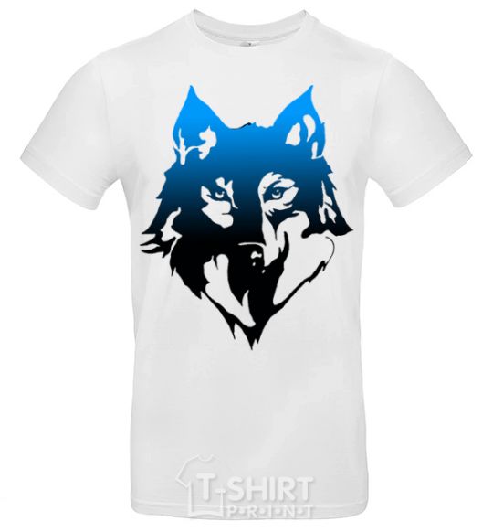 Men's T-Shirt Blue wolf White фото