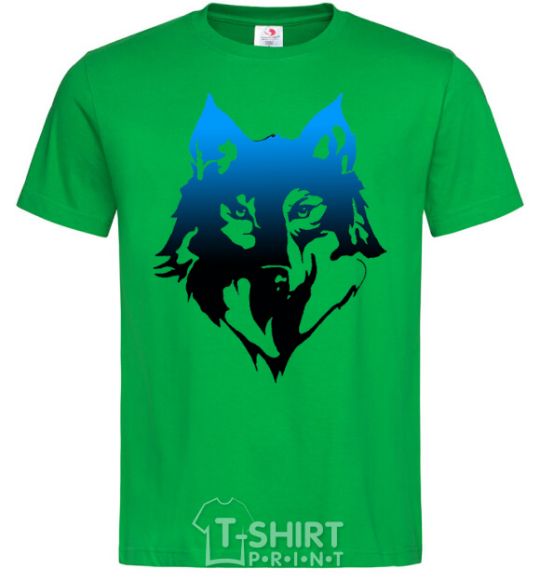 Men's T-Shirt Blue wolf kelly-green фото