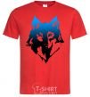 Men's T-Shirt Blue wolf red фото