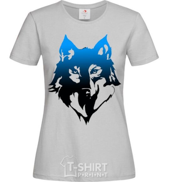 Women's T-shirt Blue wolf grey фото