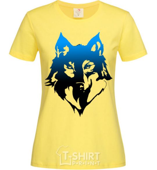 Women's T-shirt Blue wolf cornsilk фото