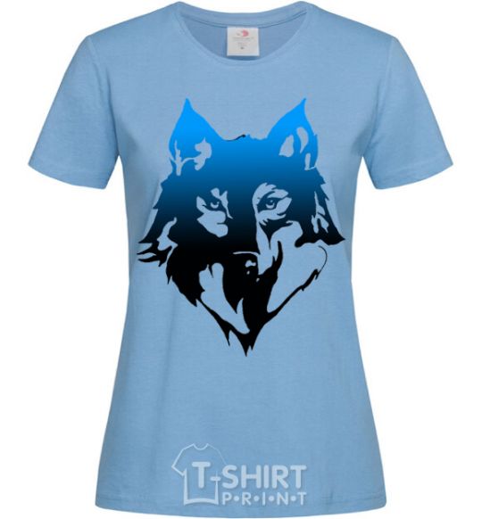 Women's T-shirt Blue wolf sky-blue фото