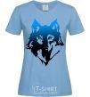 Women's T-shirt Blue wolf sky-blue фото