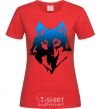 Women's T-shirt Blue wolf red фото