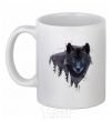 Ceramic mug Wolf in the wood White фото