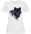 Women's T-shirt Wolf in the wood White фото