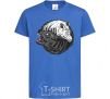 Kids T-shirt Two wolves royal-blue фото