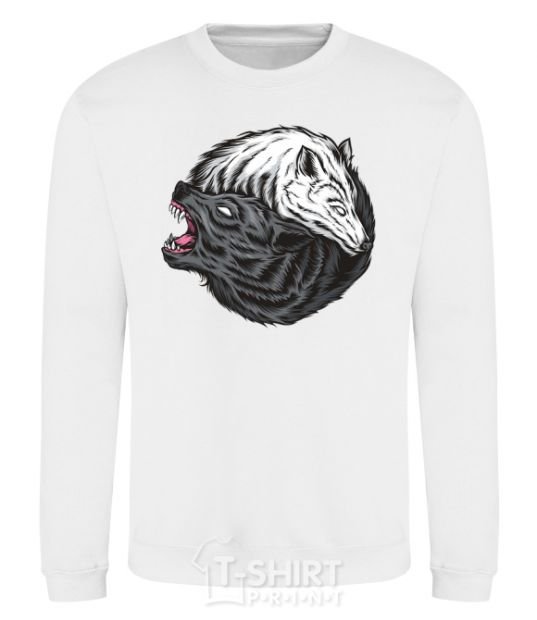 Sweatshirt Two wolves White фото