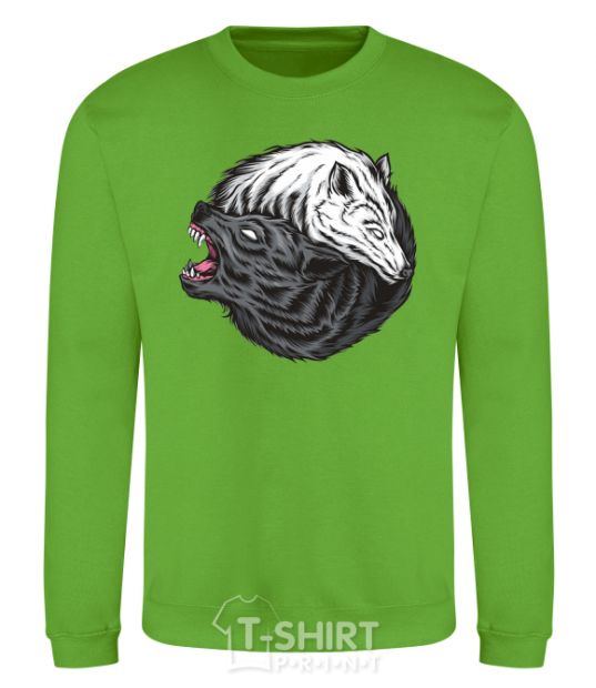 Sweatshirt Two wolves orchid-green фото