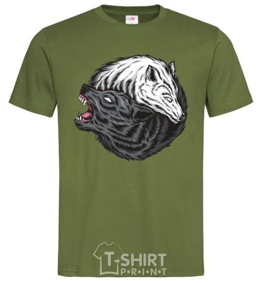 Men's T-Shirt Two wolves millennial-khaki фото