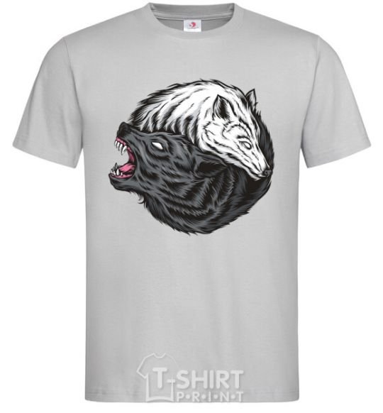 Men's T-Shirt Two wolves grey фото