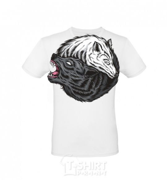 Men's T-Shirt Two wolves White фото