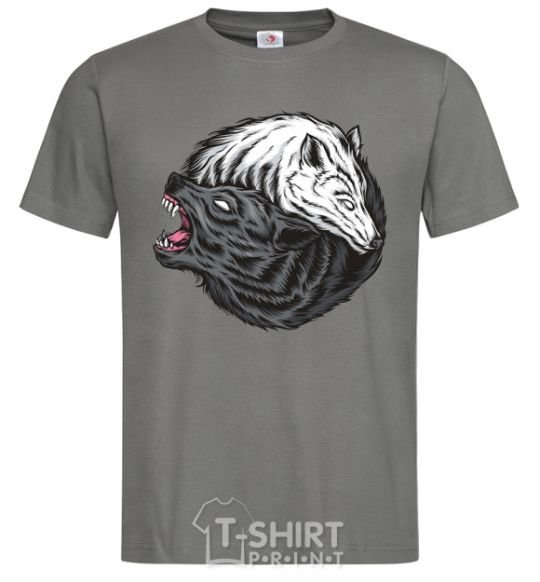 Men's T-Shirt Two wolves dark-grey фото