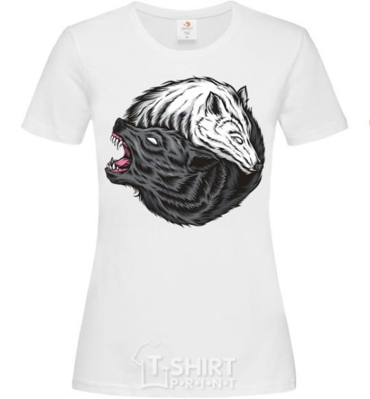 Women's T-shirt Two wolves White фото