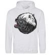 Men`s hoodie Two wolves sport-grey фото