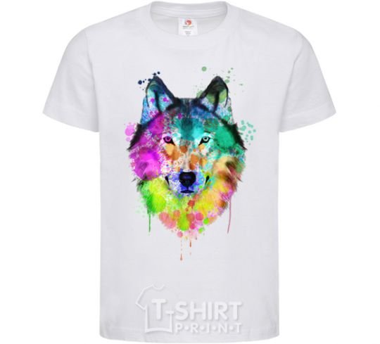 Kids T-shirt Wolf splashes White фото