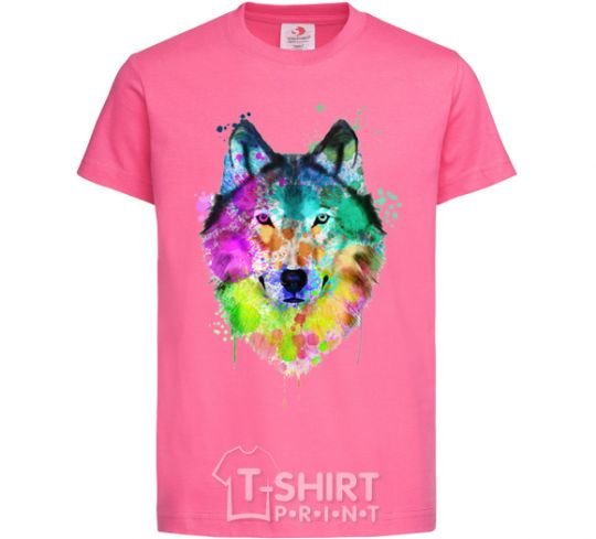 Kids T-shirt Wolf splashes heliconia фото