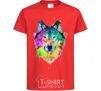 Kids T-shirt Wolf splashes red фото