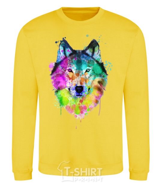 Sweatshirt Wolf splashes yellow фото