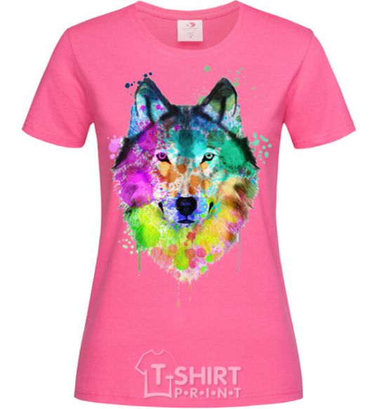 Женская футболка Wolf splashes Ярко-розовый фото