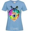 Женская футболка Wolf splashes Голубой фото