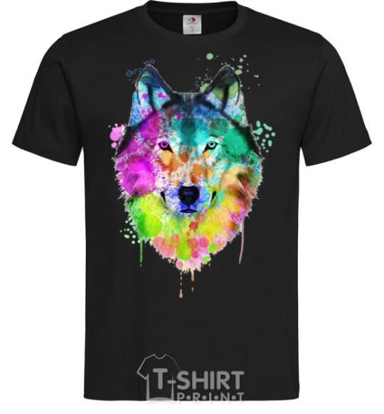Men's T-Shirt Wolf splashes black фото