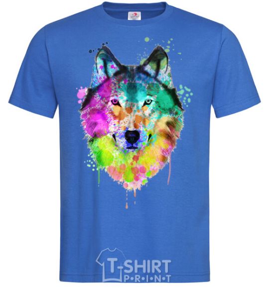 Men's T-Shirt Wolf splashes royal-blue фото